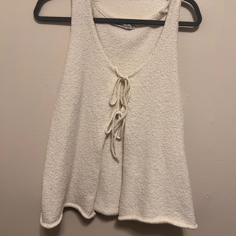 Abercrombie & Fitch Cream/White Tie Tank Top